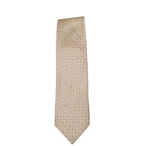 Ermenegildo Zegna Men's Necktie Gold Brown White‎ Swirl Pattern Business